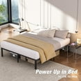 thumbnail image 2 of HOXPETY Cadre de Lit Plateforme en Métal de 16 Pouces Format Grand, Base de Matelas Robuste, Sommier de Remplacement avec Base en Acier et Rangement sous le Lit pour Chambre, Noir, 2 of 7