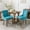 Blue, variant on Fabric Upholstered Dining Chairs Set of 2, Comfy Accent Side Chair with Bronze Nailhead Trim and Solid Wood Legs for Kitchen, Leopard