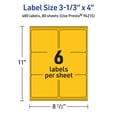 thumbnail image 6 of Avery Printable Rectangle Labels, Bright Yellow, 3-1/3" x 4", 480ct, 6 of 11