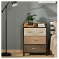 thumbnail image 3 of 4-Drawer Dresser, Fabric Storage Organizer - Bedroom Dresser with Steel Frame & Wooden Top, Maple Finish, 31”H Tower Unit Multicolor + MDF, 3 of 9