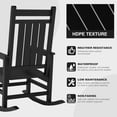 thumbnail image 5 of 1 pcs Oversized Rocking Chairs for Outside, All Weather Resistant Plastic Rocker, High Back Porch Rocker Chair, Heavy Duty Patio Rocking Chairs,Black, 5 of 7