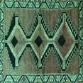 thumbnail image 1 of Ahgly Company Indoor Square Southwestern Turquoise Blue Country Area Rugs, 8' Square, 1 of 4