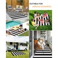 thumbnail image 5 of Outdoor Rug 6x9 ft Black and White Striped Pattern Waterproof Outdoor Patio Rug Mat Non Slip Outside Area Rugs Carpet for RV,Camping,Porch,Deck,Pool,Balconybackyard,Minimalist, 5 of 9