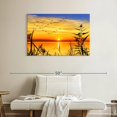 thumbnail image 2 of Elephant Stock Golden Lake Sunrise Wall Art - Horizontal Canvas Wall Art - Living Room Wall Decor - Photography Nature Canvas - Orange And Blue Decor - 39" x 26", 2 of 8