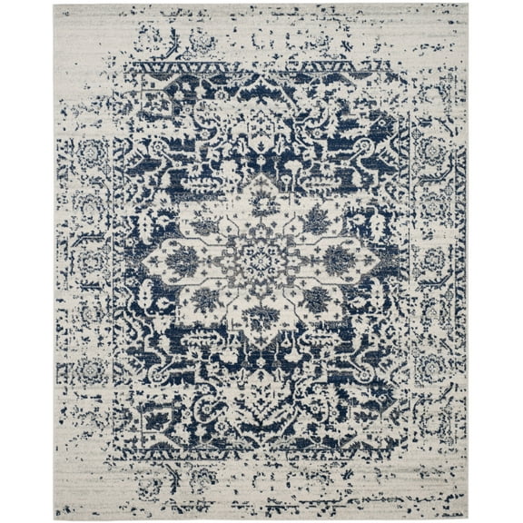 SAFAVIEH Madison Katina Traditional Oriental Area Rug, Cream/Navy, 10' x 14'
