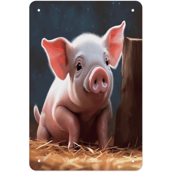 Foolish Cute Pig Tin Sign 8x12 Inch Metal Wall Decor for Home Office Farmhouse Yard Garden Shop Cafe