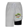 thumbnail image 6 of hlysgo Men's Swim Trunks with Liner Summer Vacation Hawaiian Swim Trunk 9 Inch Quick Dry Board Shorts Swimwear Casual Beach Shorts Gray M, 6 of 6