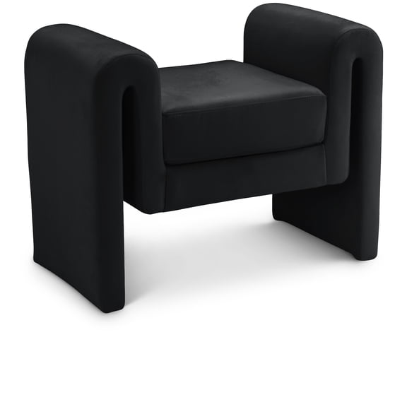 Meridian Furniture Stylus Black Velvet Bench