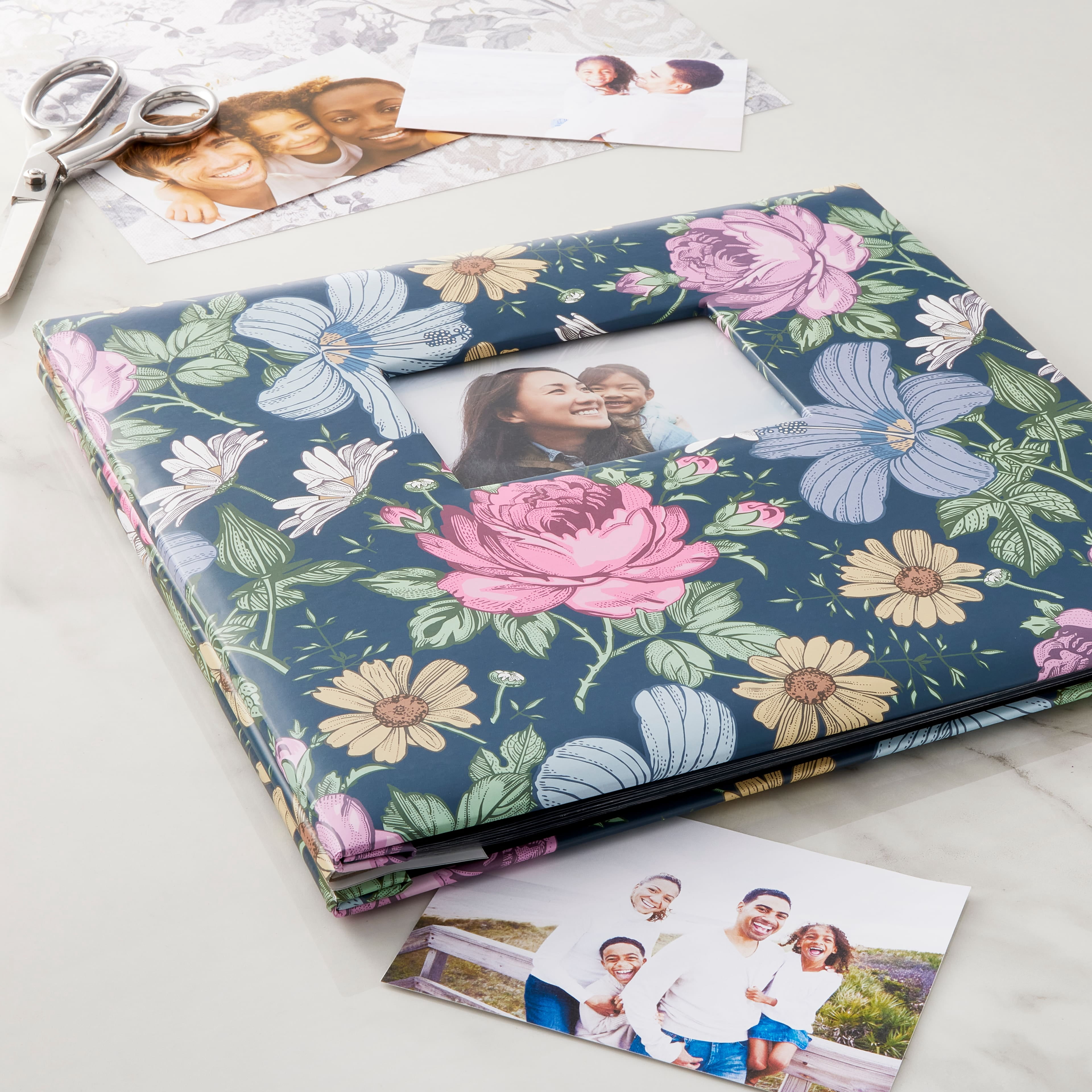 Recollections Dark Floral Scrapbook Album, 6 Pack