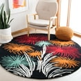thumbnail image 2 of SAFAVIEH Soho Jared Geometric Area Rug, Black/Multi, 6' x 6' Round, 2 of 8
