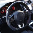 thumbnail image 2 of Filfeel Steering Wheel For WRX/STI 20, Carbon Fiber Steering Wheel Nappa Preforated Leather W/ Red Stitching, 2 of 8