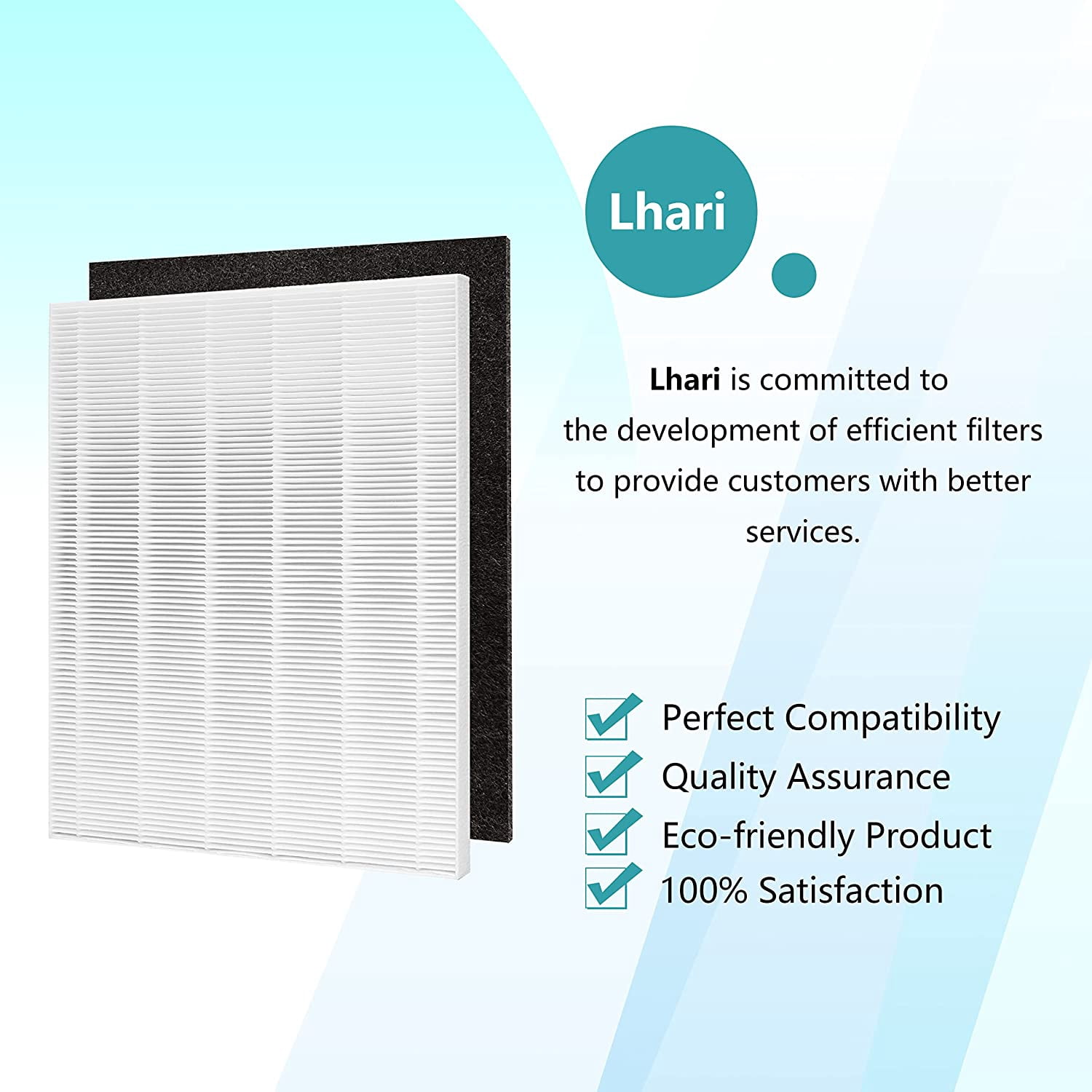 2-Pack D480 True HEPA Filter Compatible with D480 Purifier, High Efficiency Part 1712-0100-00