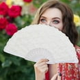 thumbnail image 2 of 3pcs lace fan retro style female Lolita folding fan photo props, wedding party use, 2 of 5