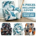 thumbnail image 1 of PENGXIANG Ensemble de 4 Housses de Fauteuil Inclinable Extensibles Housse de Canapé Douce Imprimée Protecteur de Meubles, 1 of 10