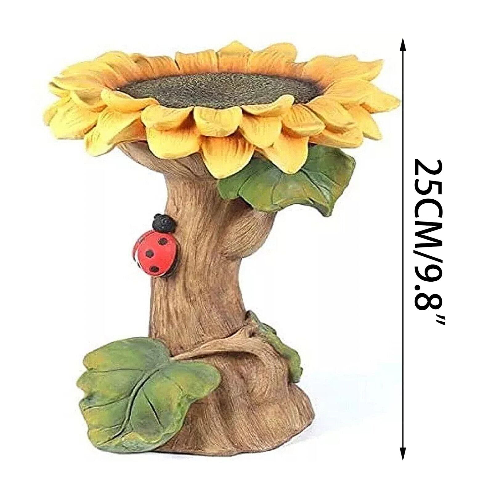 Bird Bath Clearance Beautiful Suner Bird Bath Brown Pedestal for Outdoor, Large Weather Bird Bath Bowl Garden Statue Basin, Bird Feeding Station for Yard