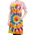 thumbnail image 5 of Colorful Rainbow Tie Dye Spiral Pattern Apron-Garden Aprons for Women with Pockets-Cotton Linen Waterproof Kitchen Cooking Gardening Aprons Adjustable for Kitchen,Cooking,BBQ and Salon 33x27 Inch, 5 of 7