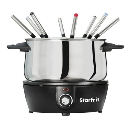 Starfrit 3.2-Qt. Electric Fondue Set with 8 Stainless Steel Forks, 024700-002-0000