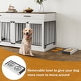 thumbnail image 3 of WIILAYOK 72.05" Dog Crate Furniture, Wooden Dog Kennel with 2 Drawers and 4 Dog Bowls, Heavy Duty Indoor Furniture Style Dog Cage House, 3 of 10