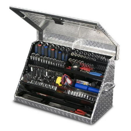 UPC: 0067472194491 | Montezuma MNTME300AL 30 x 15 in. Aluminum Brite Triangle Toolbox  Black