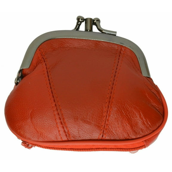 Genuine Leather Women's Change Purse Dual Compartment Coin Purse