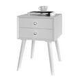 thumbnail image 6 of Gymax Wooden Nightstand Mid-Century End Side Table Bedroom W/2 Storage Drawers White, 6 of 9