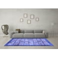 thumbnail image 3 of Ahgly Company Machine Washable Indoor Square Abstract Blue Modern Area Rugs, 3' Square, 3 of 4
