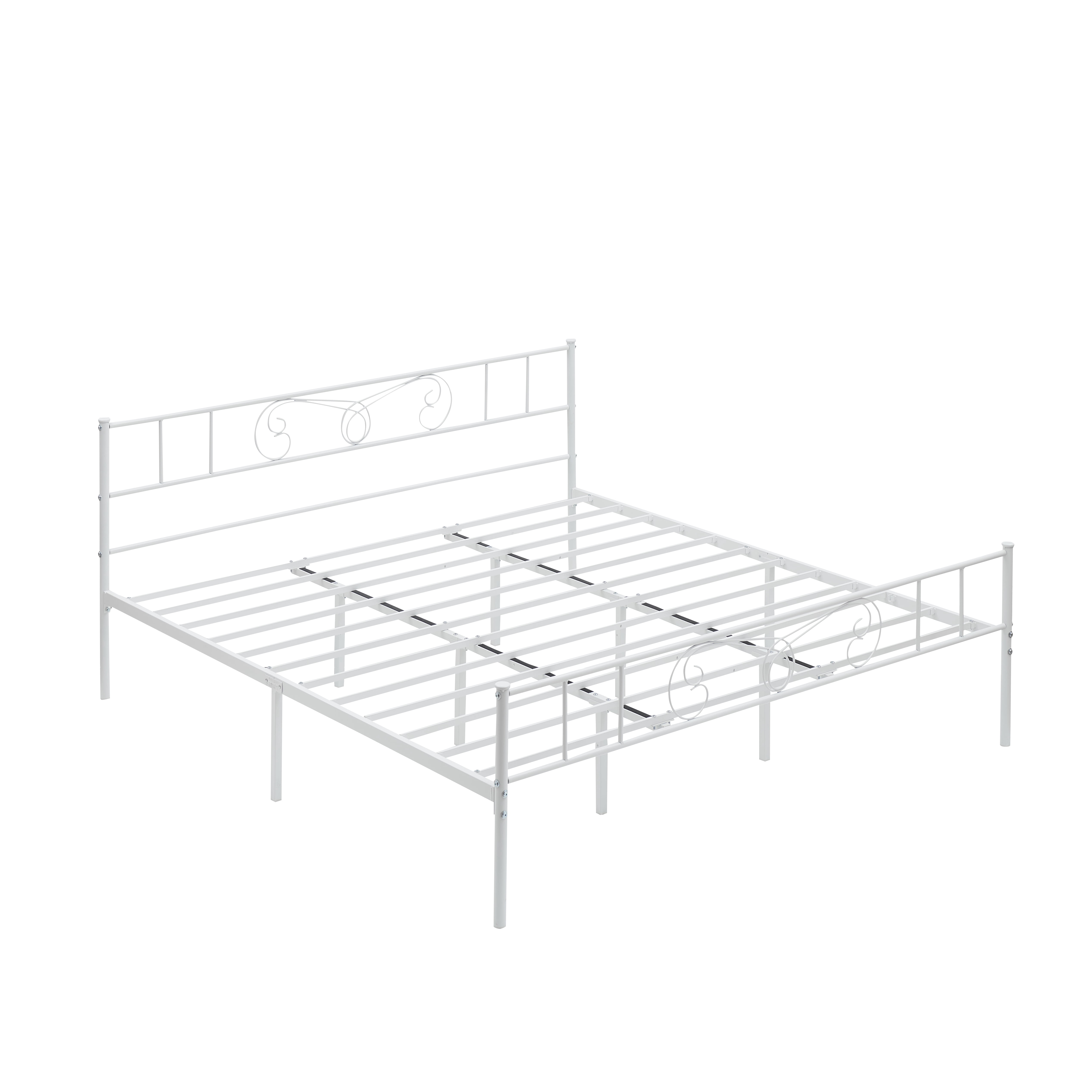 King Size Bed Frame with Headboard and Footboard,Bed Frame King Size,Metal Bed Mattress Foundation,Under Bed Storage,No Box Spring Needed