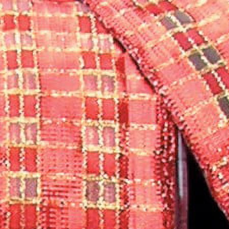 The Ribbon People Red and Gold Checkered Abby French Wired Edge Craft Ribbon 1.5" x 27 Yards