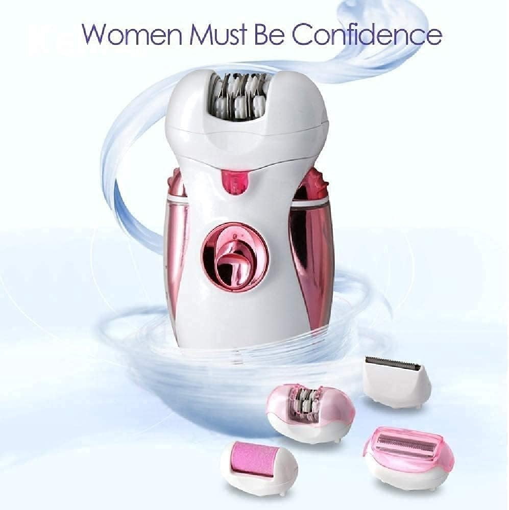 Hair Removal Epilator for Women Rechargeable Electric Razor Shaver, 4 in 1 Multi-Function Electric Razor, Dry & Wet Available