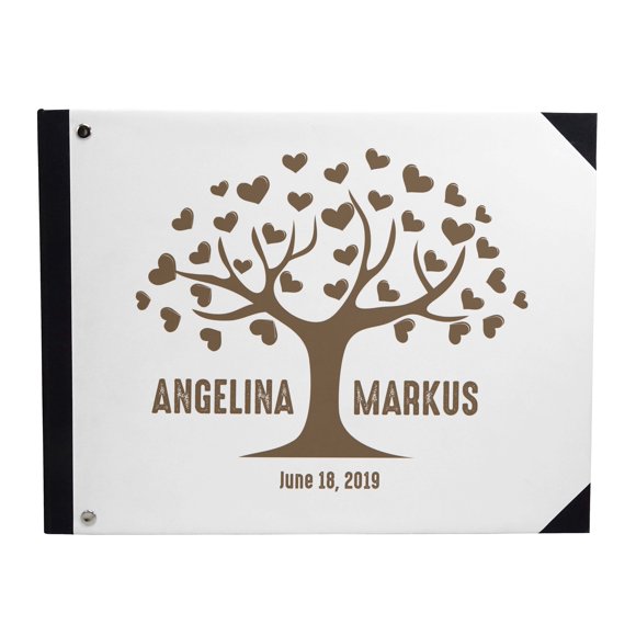 Darling Souvenir White Love tree Printed Hardbound Cover Guestbook For Wedding Guest Sign In Book Registry-9 x 12 Inches