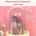 thumbnail image 4 of Makeup Brush Organizer, 360 Degree Rotatable Round Spinning Makeup Brush Holder with Lid Brush Storage Box Containers A, 4 of 5