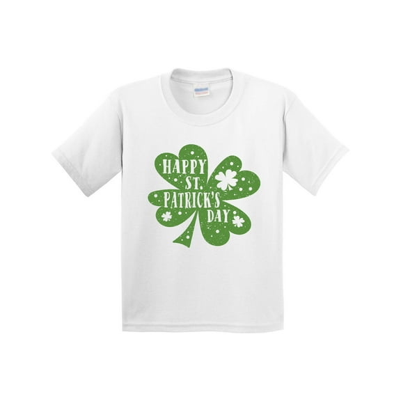 Inktastic Happy St. Patrick's Day Shamrock in Green Youth T-Shirt