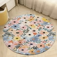 thumbnail image 4 of Floral Colorful Flower Round Rugs -Washable Non-Slip Small Round Area Rug Throw Soft Circle Rugs for Bedroom, Modern Print Indoor Carpet for Entryway Sofa Living Room, 4 of 6