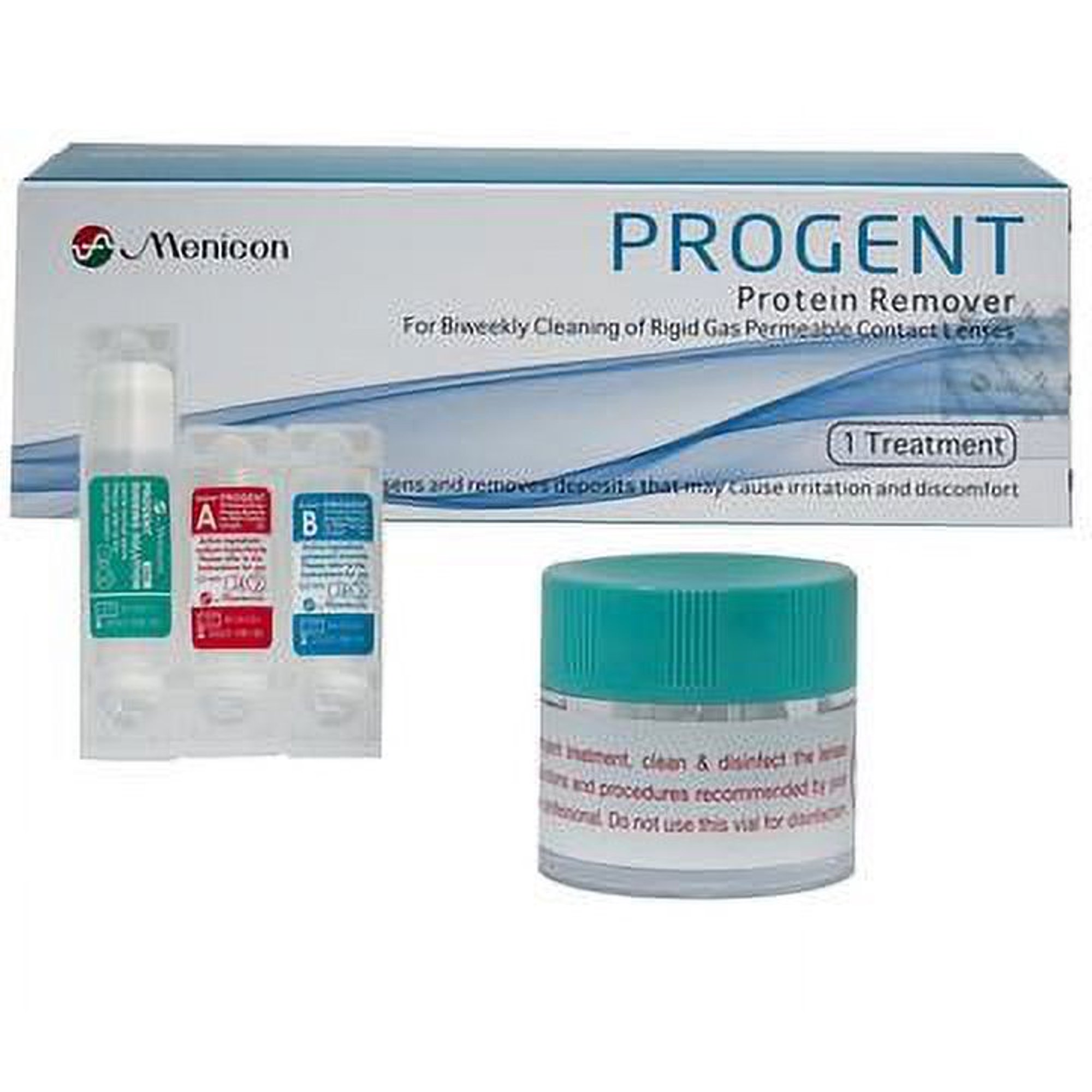 Menicon Progent Biweekly Contact Lens Cleaner - Removes Protein Deposits (1 Treatment)