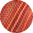 thumbnail image 1 of Ahgly Company Indoor Round Abstract Orange Contemporary Area Rugs, 3' Round, 1 of 1