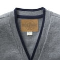 thumbnail image 3 of Hope & Henry Boys' Tipped Cardigan Sweater With Elbow Patches | Medium Grey, 3 of 3