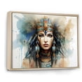 thumbnail image 2 of Designart "Pharaoh's Beauty Gold and Blue Egyptian Woman V" Landscapes Framed Wall Art - Traditional Gold Egypt Bedroom Framed Canvas Wall Art, 2 of 6