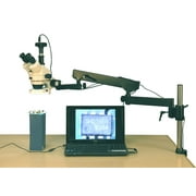AmScope 3.5X-90X 144-LED Articulating Arm Zoom Stereo Microscope + 5MP Digital Camera New