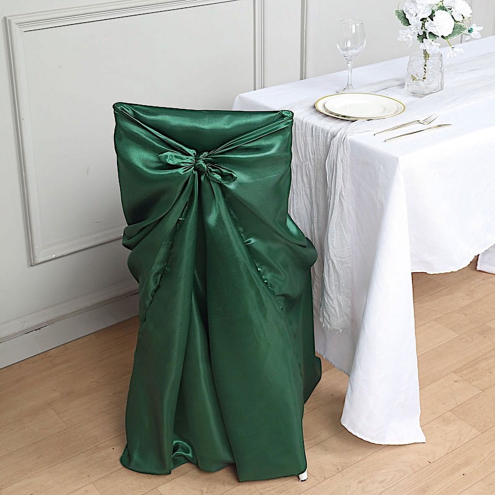 10 Pack Satin Universal Chair Covers – Wedding Reception Party Banquet Decor – 46x44 Inches
