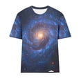 thumbnail image 2 of TaTaai Women's Artistic Galaxy Print Top Short Sleeve Crew Neck Pullover Loose Fit Casual Summer Chic Blouse Daily Gallery Wear Gift, 2 of 5