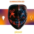 thumbnail image 3 of Mascara Led La Purga Bicolor Disfraz De Halloween The Purge Picool  Purga Bicolor Morado Verde, 3 of 7