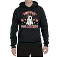 thumbnail image 2 of Wild Bobby Hippie Halloween Ghost Bats Stars Halloween Pink Orange Purple Halloween Halloween Unisex Hoodie Sweatshirt, Black, Small, 2 of 6