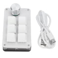 thumbnail image 1 of One Handed Mechanical Keyboard Multifunction 6 Key Mini Gaming Keypad Shortcut Programmable Keyboard with Knob Black White, 1 of 14