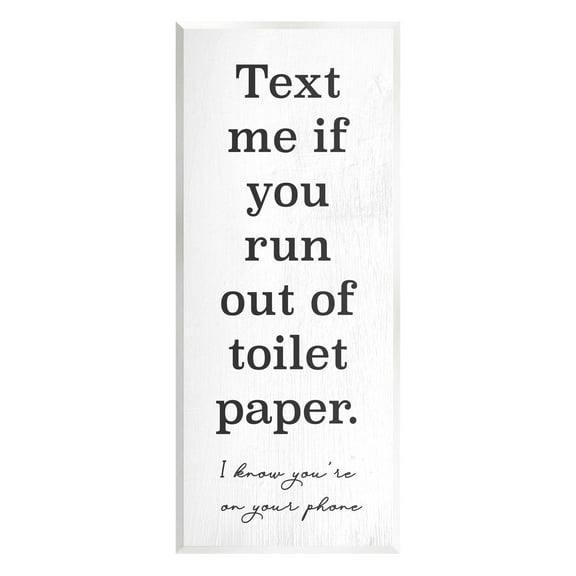 Stupell Industries Text Me Bathroom Humor Graphic Art Unframed Art Print Wall Art, Design by Daphne Polselli