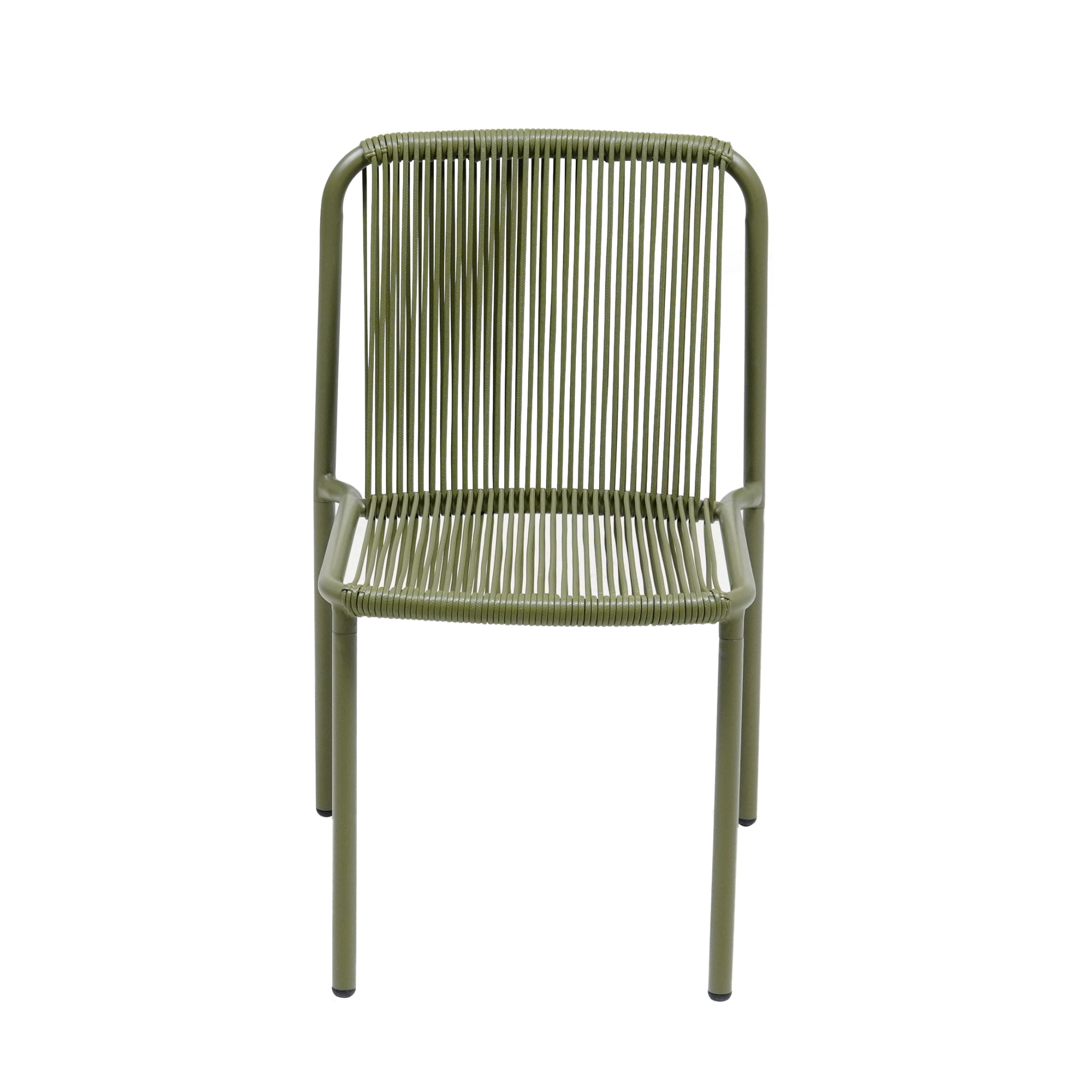 Christopher Knight Home Modern Rattan Patio Dining Chairs, Metal Frame, Green, Set of 2