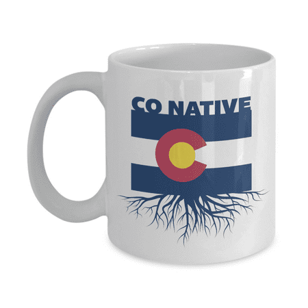 CO Native Symbol With Colorado Roots Print Coffee & Tea Mug Cup For A Coloradan Grandpa (11oz)