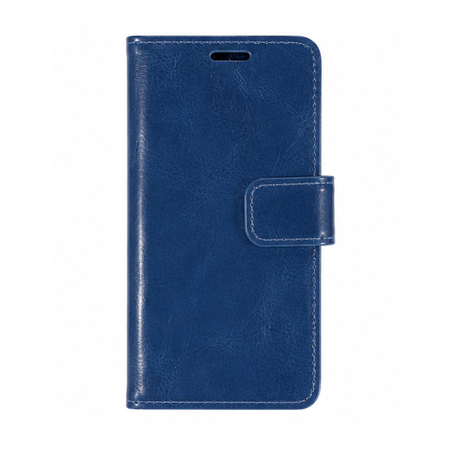 YUW-Medium (5.0"-5.2") Universal Wallet Flip Cover with Adjustable Rotation Stand - Navy Blue