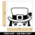 thumbnail image 2 of Peeking Leprechaun Saint Patrick's Day Self-Inking Rubber Stamp Ink Stamper - Black Ink - Small 1 Inch, 2 of 7
