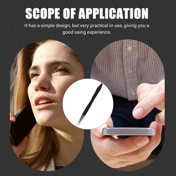 STOBOK Capacitive Stylus for Mobile Phones with Simple Design Black 1Pack Back to School