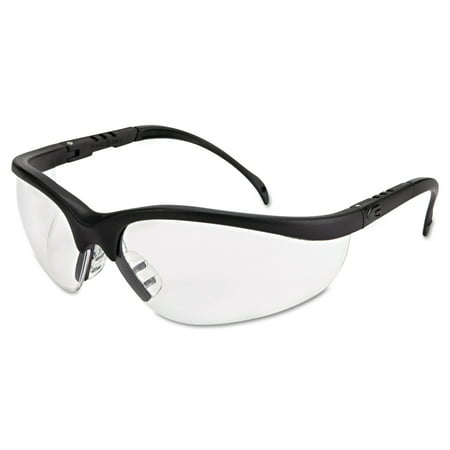 MCR Safety Klondike Safety Glasses, Matte Black Frame, Clear (Best Safety Glasses For Mowing)